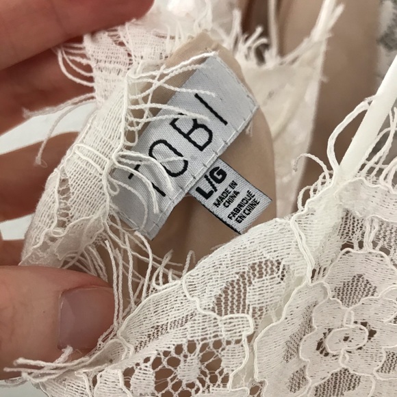 Tobi Large Lace Mini Dress White Side Eye Bodycon - Picture 11 of 11